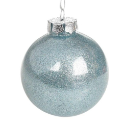 Аксесуари для свят - Куля новорічна пластикова Flora D-8 см Блакитний (11973) (MR62343)