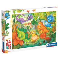 Пазли - Пазл Clementoni Maxi Dinos Happy Oasis 24 елементи (28524) Пазли - Пазл Clementoni Maxi Dinos Happy Oasis 24 елементи (28524)
