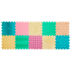 Развивающие коврики - Массажный коврик Ortek Микс Пазлы 10 элементов пастель (2000000128085)