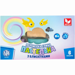 Наборы для лепки - Полимерная глина Школярик Пастельная с блестками 6 цветов (304118001-UA) Наборы для лепки - Полимерная глина Школярик Пастельная с блестками 6 цветов (304118001-UA)