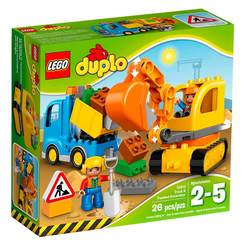 Уцінені іграшки - Уцінка! Уцінка! Конструктор LEGO Duplo Вантажівка і гусеничний екскаватор (10812)