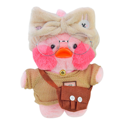 Мягкие животные - Мягкая игрушка Lalafanfan розовая в бежевом свитере 30 см (DC1113/2)