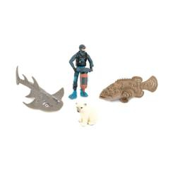 Фігурки тварин - Набір фігурок Kids Team Морські мешканці Окунь скат біле ведмежа (Q9899-P25/2)
