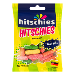 Солодощі - Жувальні цукерки Hitschies Mini Mix Sauer 40 г (4100250052555)