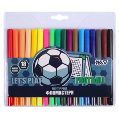 Канцтовары - Фломастеры Yes Football 18 цветов (650601)