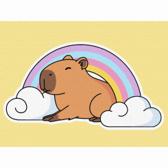 Товари для малювання - Картина за номерами Ідейка Капібара і веселка 30х40 см (KHO6747) Товари для малювання - Картина за номерами Ідейка Капібара і веселка 30х40 см (KHO6747)