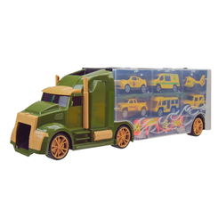 Транспорт і спецтехніка - Ігровий набір Автопром Трейлер з машинками зелений (8081C)