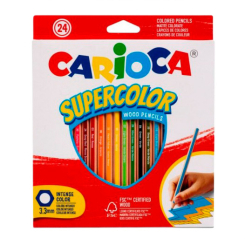 Канцтовары - Набор цветных карандашей Carioca Supercolor 24 цвета (43393) Канцтовары - Набор цветных карандашей Carioca Supercolor 24 цвета (43393)