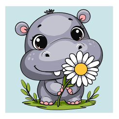 Товары для рисования - Картина по номерам Qbee Бегемотик 25 х 25 см (QB900-005) Товары для рисования - Картина по номерам Qbee Бегемотик 25 х 25 см (QB900-005)