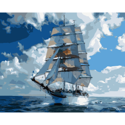 Товари для малювання - Картина за номерами Strateg Під вітрилами 40 х 50 (VG037)