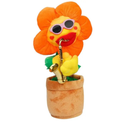 Фигурки персонажей - Мягкая игрушка UKC танцующий поющий цветок-саксофонист Оранжевый (16341059036)