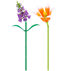 Конструктори з унікальними деталями - Конструктор MAX S1 Садові квіти Помаранчева та фіолетова квітка 232 деталі (83184GQ1/4)