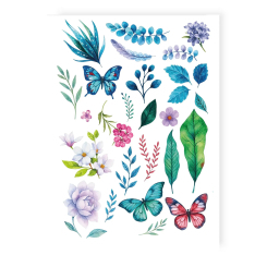 Косметика - Набор тату для тела Tattooshka Бабочки и листья (LB-203)