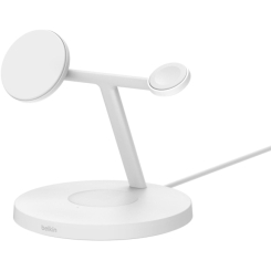 Павербанки - ​Зарядний пристрій бездротовий Belkin Magnetic Pad Qi2 15Вт 3в1 білий (WIZ032KQWH)