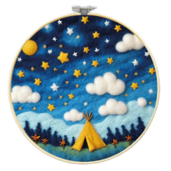 Набори для творчості - Набір для валяння картини з вовни Brushme Зоряна ніч (EFL004)