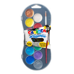 Канцтовары - Набор акварельных красок Carioca Metallic 12 цветов (42407) Канцтовары - Набор акварельных красок Carioca Metallic 12 цветов (42407)