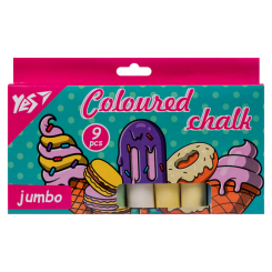Канцтовари - Крейда кольорова Yes Jumbo Sweet Cream 9 шт (400504)