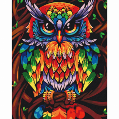 Товари для малювання - Картина за номерами Brushme Веселкова мудра сова (BS52241)