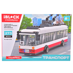 Конструктори з унікальними деталями - Конструктор IBLOCK Транспорт Тролейбус білий (PL-921-378)