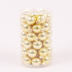 Аксесуари для свят - Кульки скляні Flora D 2,5 см 48 шт Золотистий (44531) (MR62895)