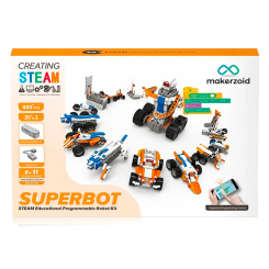 Конструкторы с уникальными деталями - Конструктор Makerzoid Superbot Educational Building Blocks 400 элементов (MKZ-ID-SPB) Конструкторы с уникальными деталями - Конструктор Makerzoid Superbot Educational Building Blocks 400 элементов (MKZ-ID-SPB)
