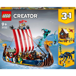 Конструктори LEGO - Конструктор LEGO Creator Корабель вікінгів і Мідгардський змій (31132)