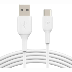 Павербанки - ​Кабель Belkin USB-A > USB-C заряджання/синхронізації 15Вт Type-C PVC білий (CAB001BT2MWH)