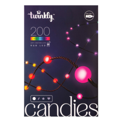 Меблі для геймерів - ​Гірлянда Smart LED Twinkly Candies Pearl RGB 200 IP20 12м USB-C кабель зелений (TWKP200RGB-G)