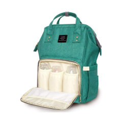 Товари для догляду - Рюкзак для мами LEQUEEN з термокишенею і органайзером (RDM DARK GREEN) (RDM LIGHT DARK GREEN)