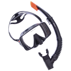 Для пляжа и плавания - Набор для плавания маска с трубкой Zelart M109-SN50-4-SIL черный (PT0876)