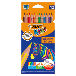 Канцтовары - Карандаши цветные BIC Kids Evolution stripes 12 штук (bc9505221)
