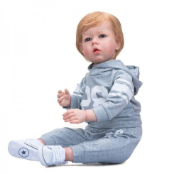 Ляльки - Силіконова колекційна лялька реборн велика Reborn Doll Хлопчик Мірон Висота 75 см (439)