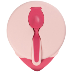 Детская посуда и аксессуары - Мисочка Baboo с крышкой и ложечкой розовая (9-027)