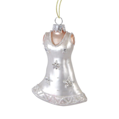 Аксесуари для свят - Ялинкова прикраса BonaDi Сукня 2 шт 10 см Сріблястий (NY28-228) (MR62502)