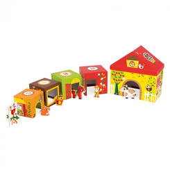 Розвивальні іграшки - Іграшковий набір Janod Кубики Ферма (J02801)