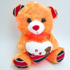 Мягкие животные - Светящийся и говорящий плюшевый мишка VI Тедди с сердцем Оранжевый (2562)