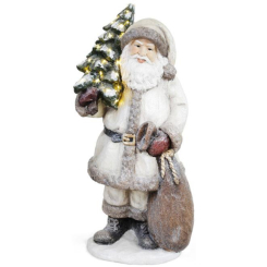 Аксесуари для свят - Фігура декоративна Santa із ялинкою 80 см сірий Bona DP43085