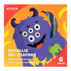Канцтовари - Гелева крейда Kite Jolliers 6 кольорів із блискітками (K19-095-6)
