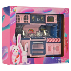 Меблі та будиночки - Ігровий набір Кухонний гарнітур для ляльок Bambi YQL8-A-B з посудом Вид 2 (61388s73075)