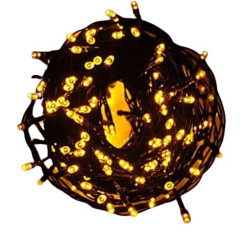 Аксесуари для свят - Світлодіодна гірлянда Lampiki на 200 LED жовта 8 режимів від мережі для приміщення та вулиці під накриттям (4116c206)