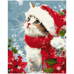Товары для рисования - Картина по номерам Ідейка Кот в снегу 40х50 см (KHO68514)