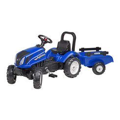 Детский транспорт - Веломобиль Falk Трактор Новая Голландия с прицепом синий (3080AB)