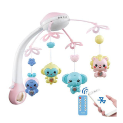 Підвіски, мобілі - Дитячий мобіль для немовлят на ліжечко з проектором A1 Рожевий (889982A-Pink)