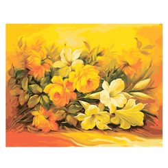 Товари для малювання - Картина за номерами Букет в жовтому кольорі ідейки (КН2037)
