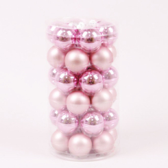 Аксесуари для свят - Кульки скляні Flora D 3,8 см 36 шт Рожевий (44565) (MR62919)