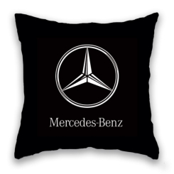 Подушки - Подушка с принтом Подушковик "Mercedes-Benz" 32х32 см Черный (hub_qbp3jn)