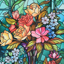 Мозаїка - Алмазна картина Strateg Барви вітражу 30 х 30 см (DEEX16285) Мозаїка - Алмазна картина Strateg Барви вітражу 30 х 30 см (DEEX16285)