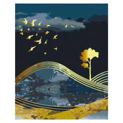 Товары для рисования - Картина по номерам Brushme Птицы ночи с золотой краской (BS53042)