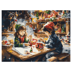 Товари для малювання - Картина за номерами Brushme Помічники Санти (RBS1018)