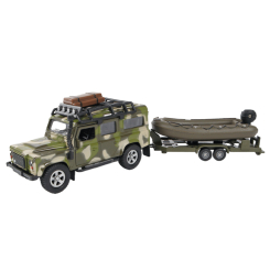 Транспорт і спецтехніка - Автомодель TechnoDrive Land Rover Defender мілітарі з човном (520191.270)